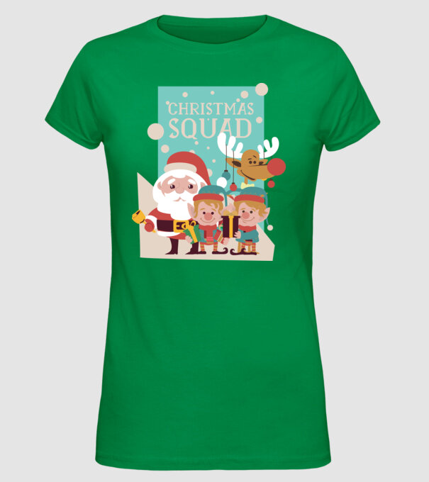 Christmas Squad Echipa de Crăciun model verde pe tricou