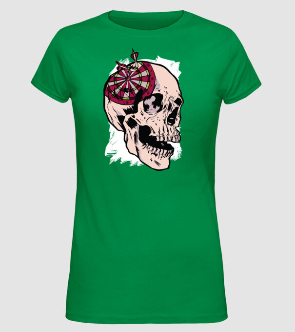 Craniu Darts model verde pe tricou