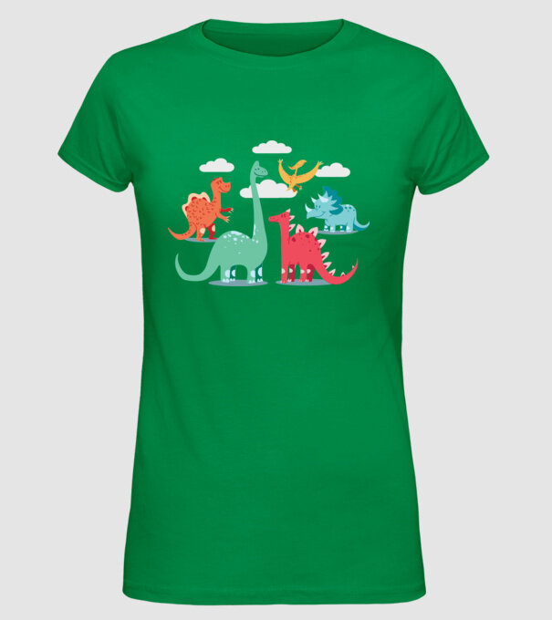 Dinozauri model verde pe tricou