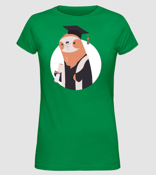Leneș cu diplomă pentru absolvire model verde pe tricou