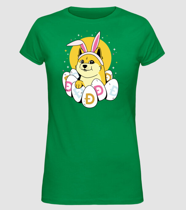 Dogecoin Paște model verde pe tricou