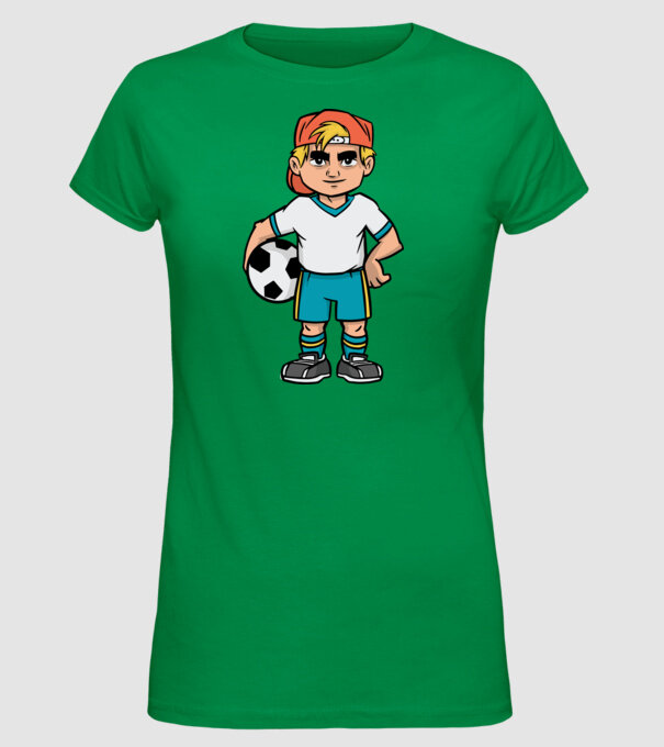 Băiat Fotbalist model verde pe tricou