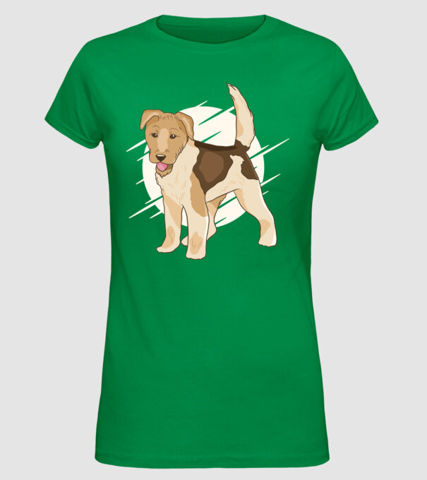 Fox Terrier model verde pe tricou