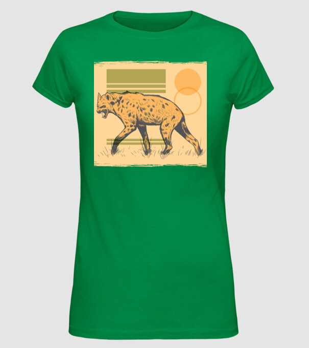 Hienă model verde pe tricou