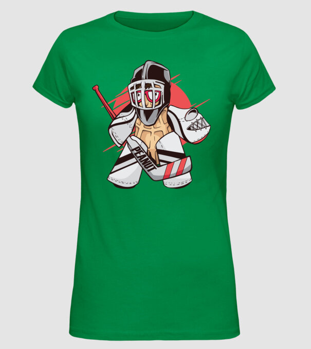 Portar Hochei Alună model verde pe tricou