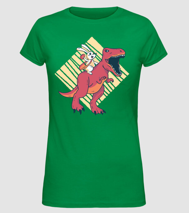 Dinozaur de Paște model verde pe tricou