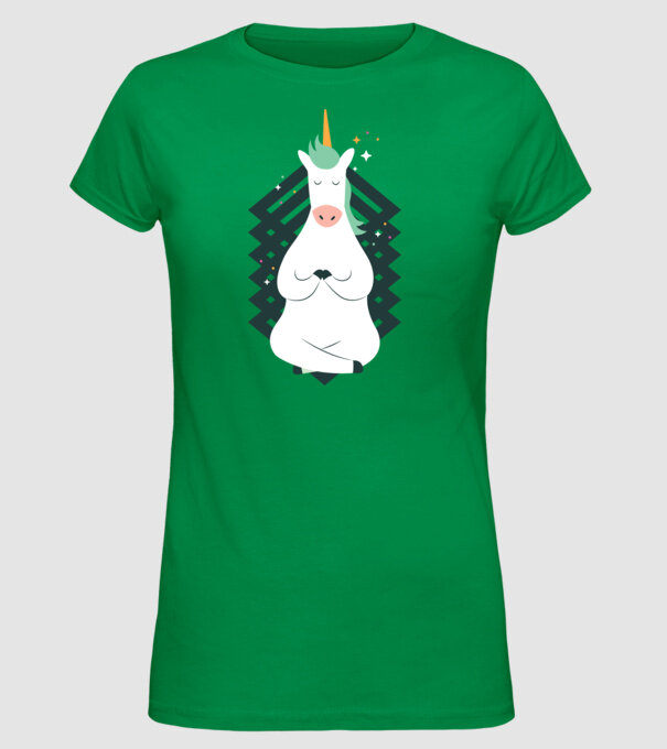 Yoga Unicron model verde pe tricou