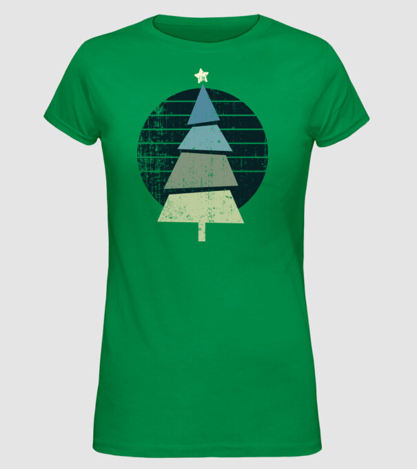 Pom de Crăciun model verde pe tricou