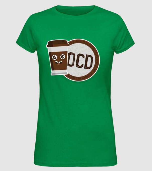 Cafea Dragoste și dependență model verde pe tricou