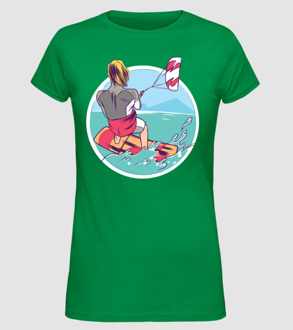 Kite Surf model verde pe tricou