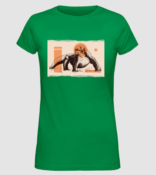 Șopârlă dragon de Komodo model verde pe tricou