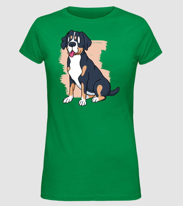 Câine model verde pe tricou