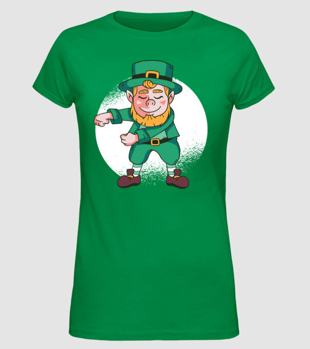 Leprechaun Floss - St. Patrick DAB dans model verde pe tricou