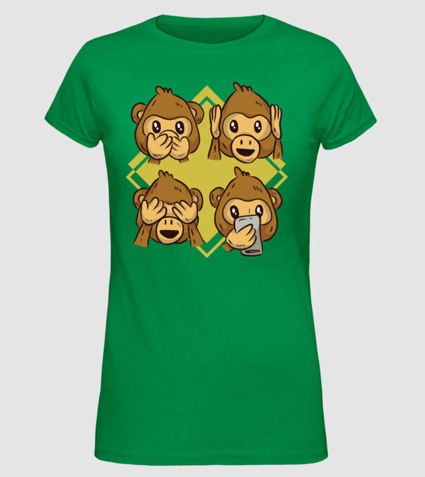 Icoane maimuță model verde pe tricou