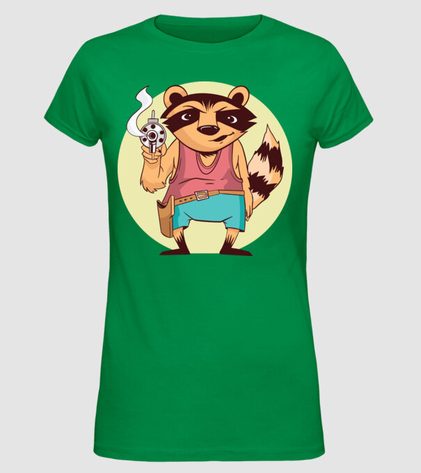Raton cu armă model verde pe tricou