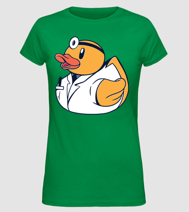 Medic Rățușcă de cauciuc model verde pe tricou