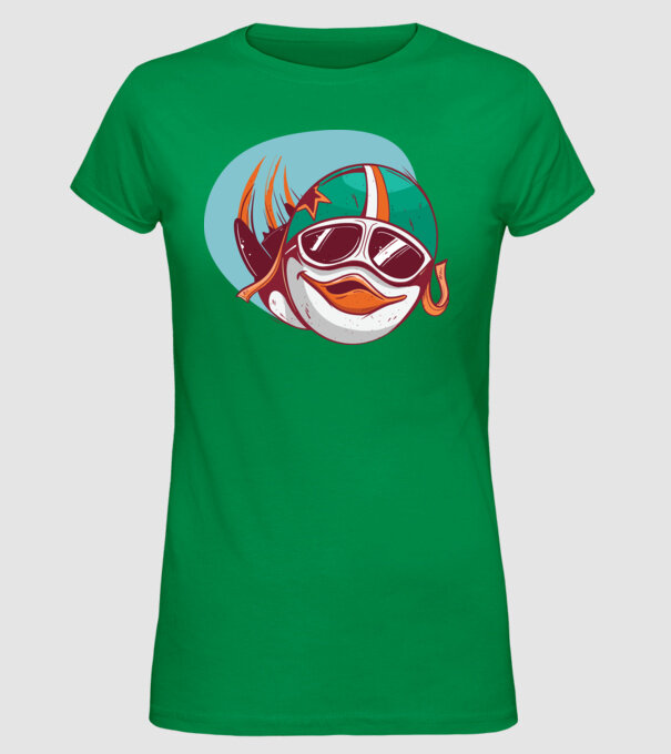 Pinguin Zburător model verde pe tricou