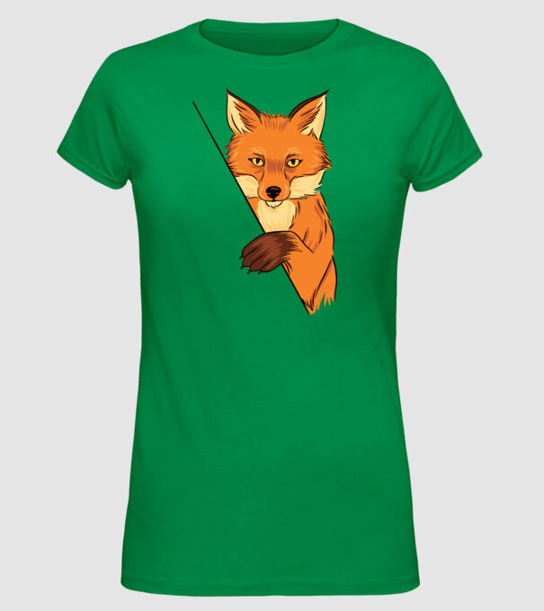 Vulpe model verde pe tricou