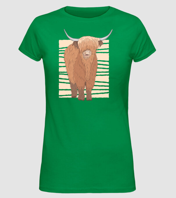 Vită scoțiană model verde pe tricou