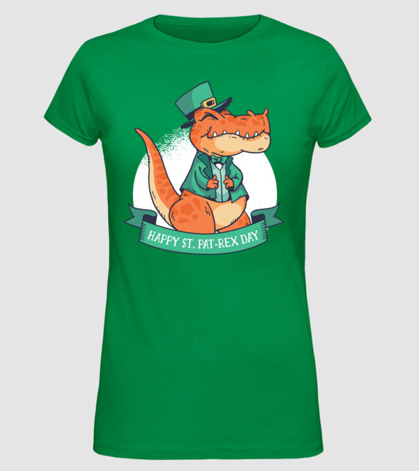 Dinozaur Sfântul Patrick model verde pe tricou