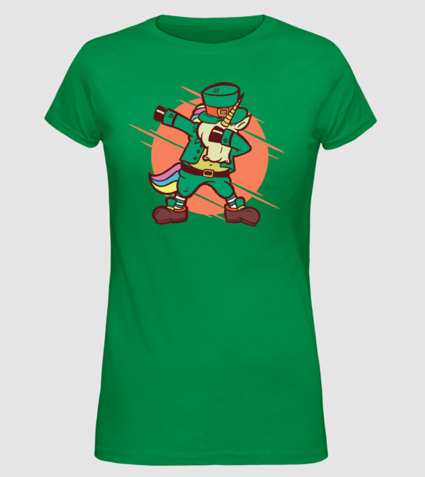 St Patrick Unicorn DAB model verde pe tricou