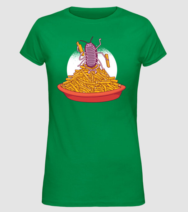 Insectă de Cartofi prăjiți model verde pe tricou