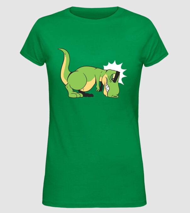 T-rex Push-up model verde pe tricou