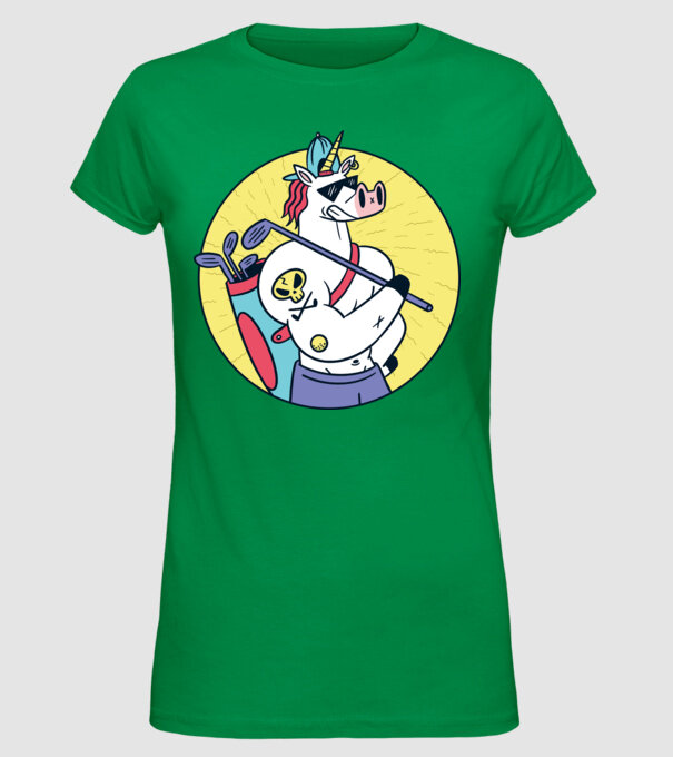 Unicorn Golf model verde pe tricou