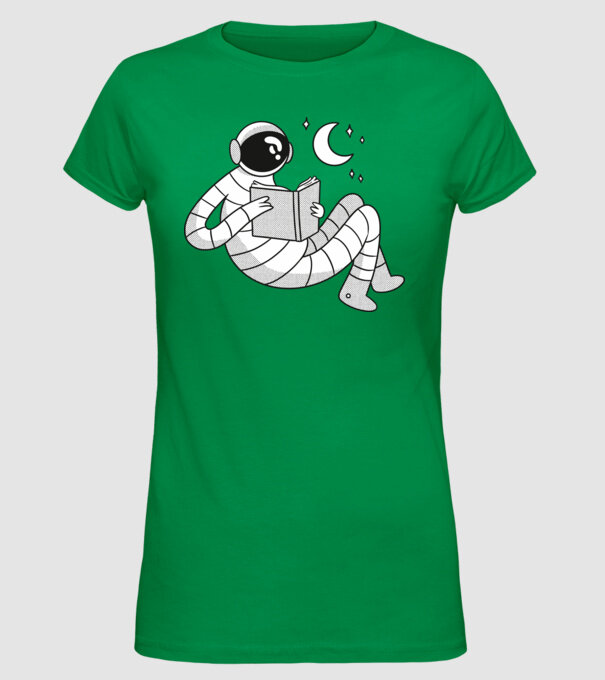 Lectură Astronaut model verde pe tricou