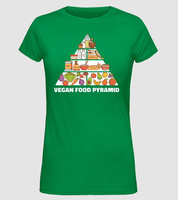 Piramidă vegan model verde pe tricou