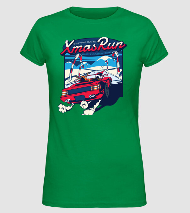Xmas Outrun Retro Jucărie Crăciun model verde pe tricou