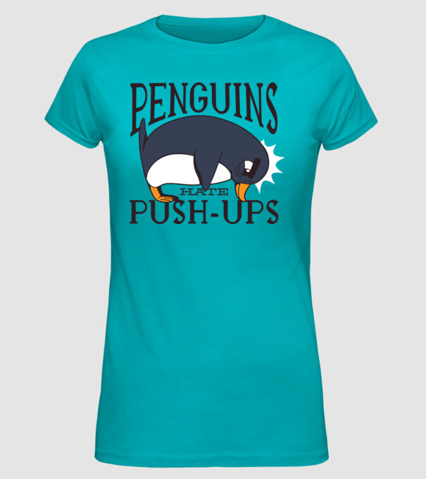 Pinguinii urăsc flotările model turcoaz pe tricou