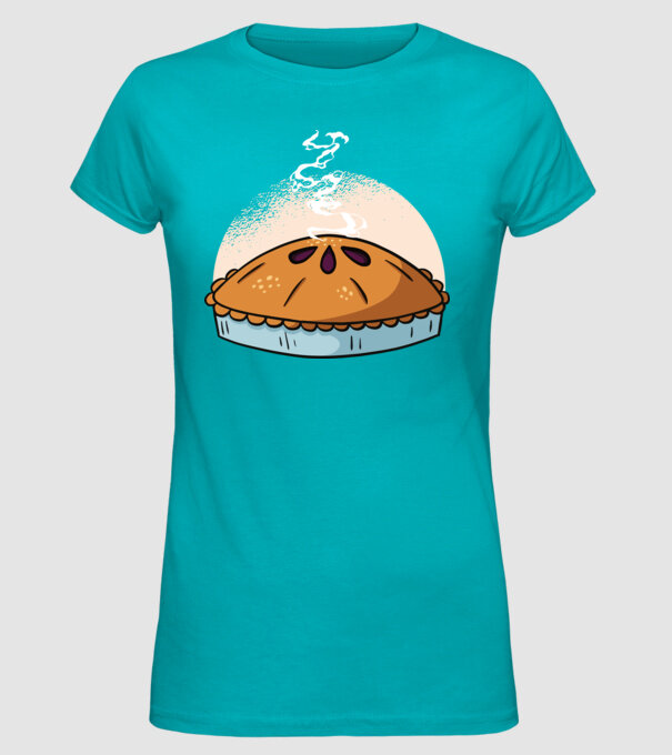 Plăcintă cu mere model turcoaz pe tricou