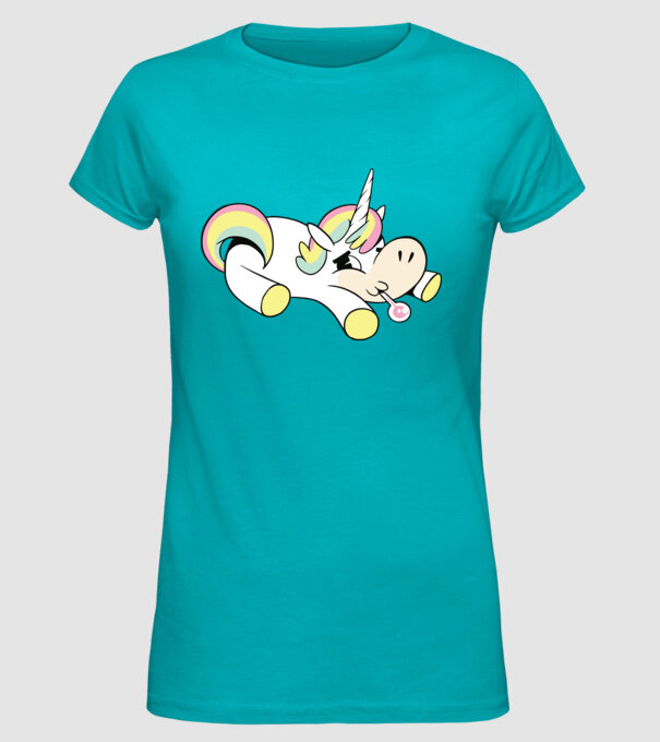 Unicorn bolnav model turcoaz pe tricou