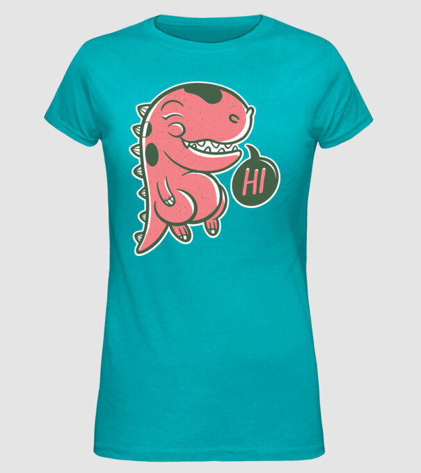 Dinozaur drăguț model turcoaz pe tricou