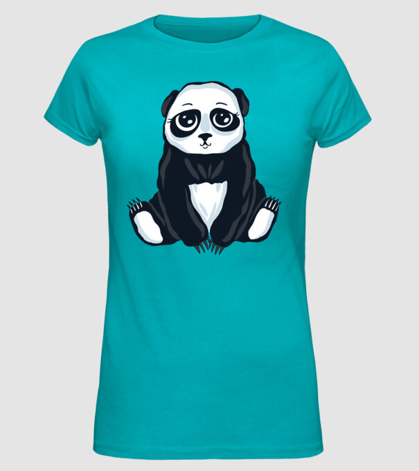 Panda drăguț model turcoaz pe tricou