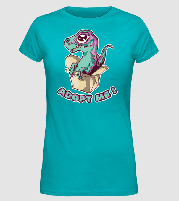 Raptor drăguț model turcoaz pe tricou
