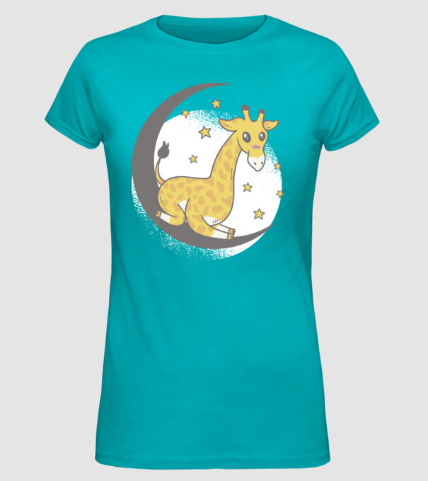 Girafă drăguță model turcoaz pe tricou