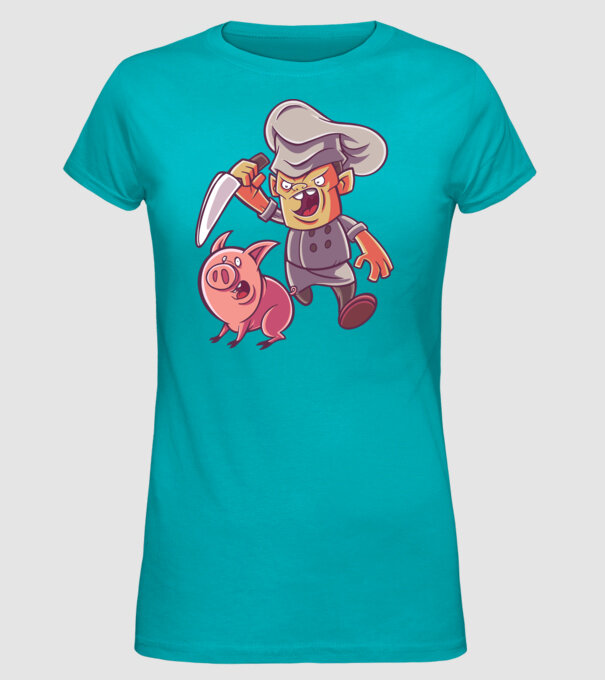 Sacrificare porc Măcelar model turcoaz pe tricou