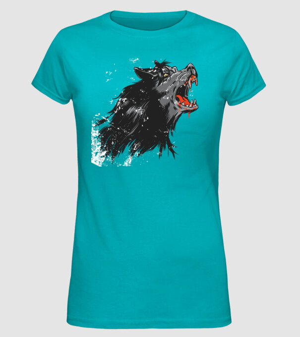 Urlet de lup model turcoaz pe tricou