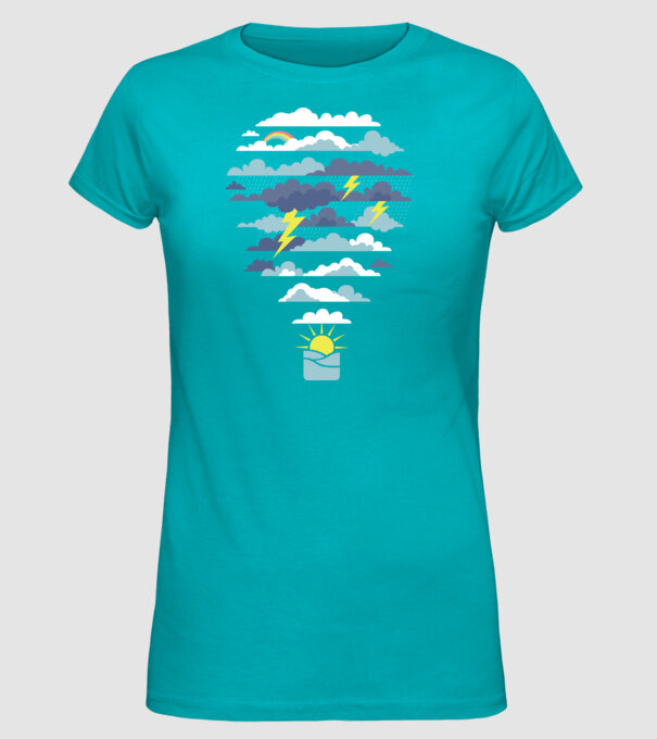 Nor Balon model turcoaz pe tricou