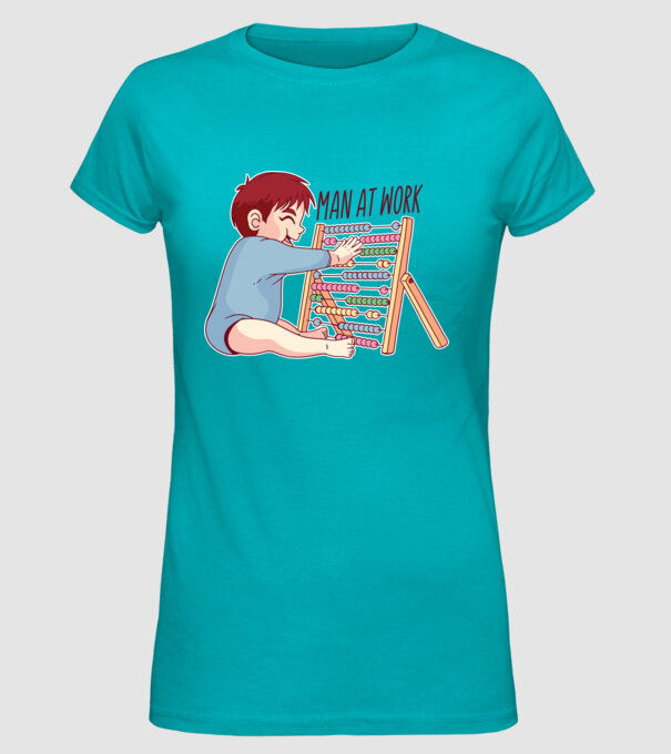 Bărbat la lucru tricou amuzant model turcoaz pe tricou