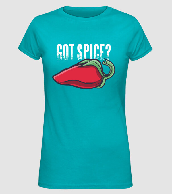 Got Spice ardei model turcoaz pe tricou