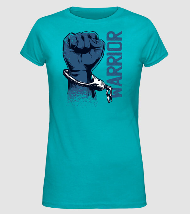Pumn războinic model turcoaz pe tricou