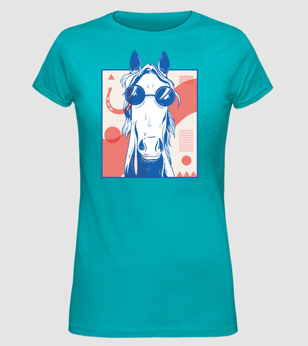 Cal Hippy model turcoaz pe tricou