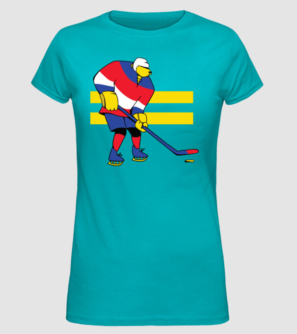 Urs hocheist model turcoaz pe tricou