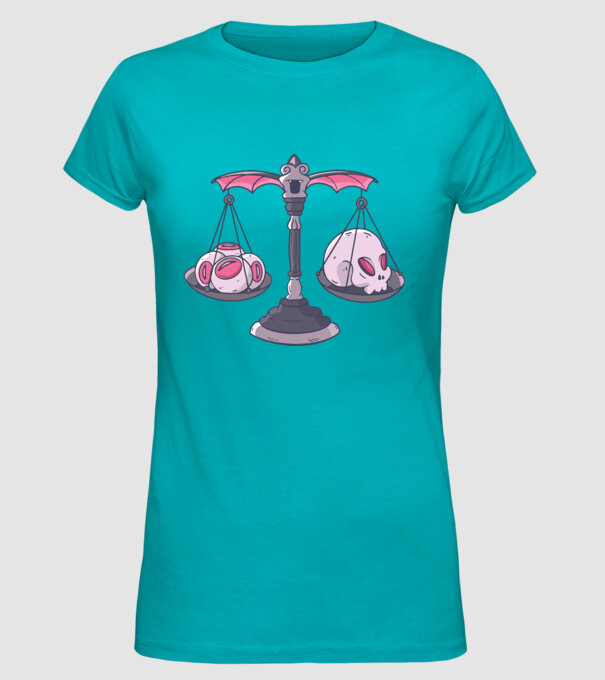Balanță Horror model turcoaz pe tricou