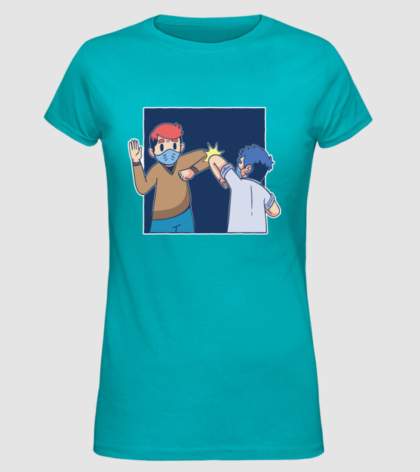 Cum să dai mâna Coronavirus model turcoaz pe tricou