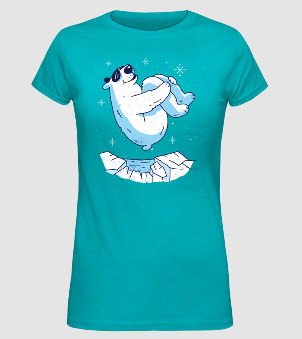 Urs polar Săritură bombă model turcoaz pe tricou