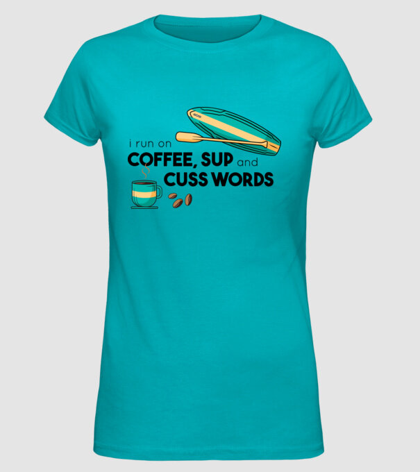 Cafea și SUP model turcoaz pe tricou
